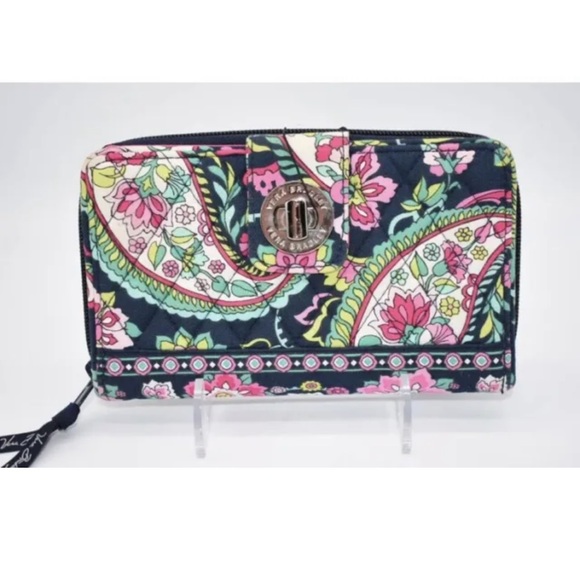 Vera Bradley Turnlock Wallet Petal Paisley - Picture 1 of 7
